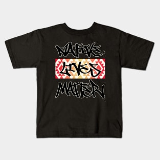 Native Lives Matter Graffiti Design Kids T-Shirt